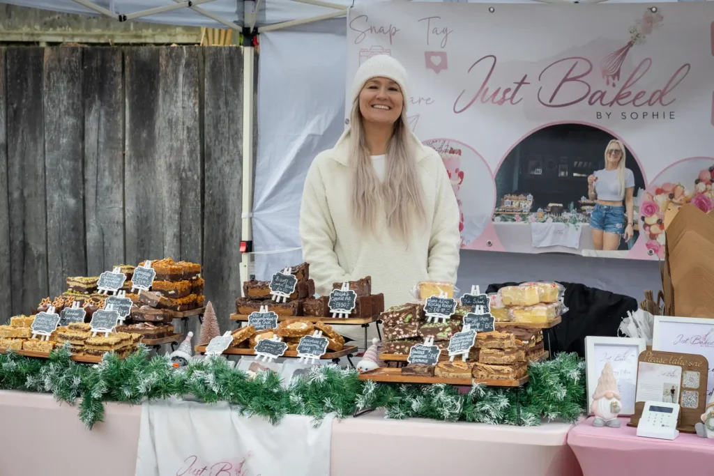 A cake stall at the Ashdon Christmas Market
