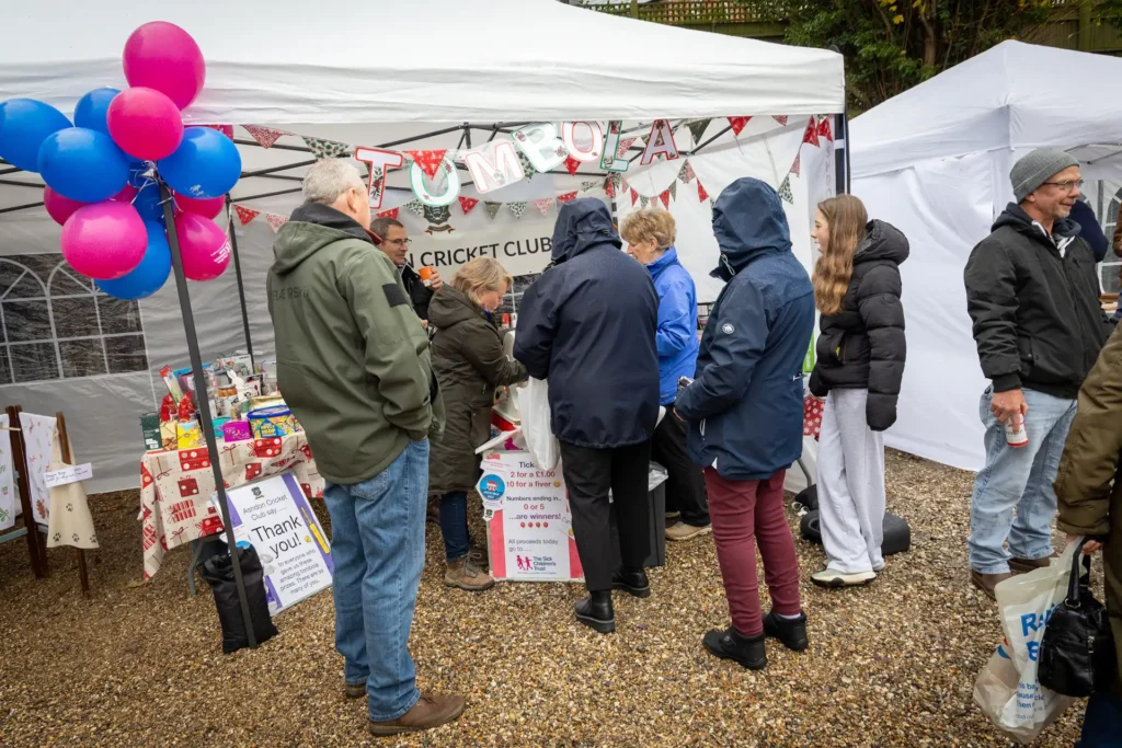Visitors browsing the stalls at the Ashdon Christmas Market